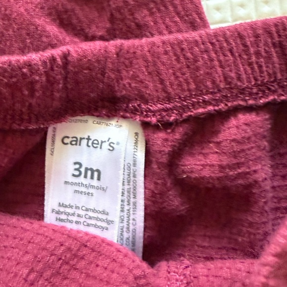 Carter’s|Baby girl Burgundy matching set,ditsy ruffle cardigan & leggings•••3M - Picture 4 of 4